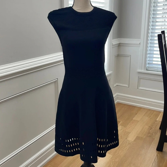 NWT Ted Baker Aurbray Knitted Skate Dress Black - Picture 1 of 5